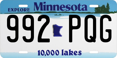 MN license plate 992PQG