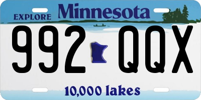 MN license plate 992QQX