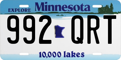 MN license plate 992QRT