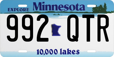 MN license plate 992QTR