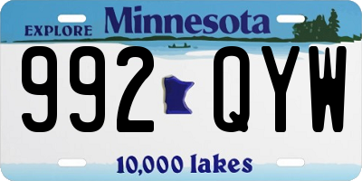 MN license plate 992QYW