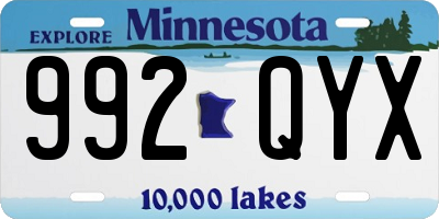 MN license plate 992QYX