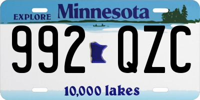 MN license plate 992QZC