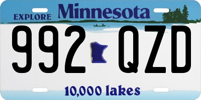 MN license plate 992QZD