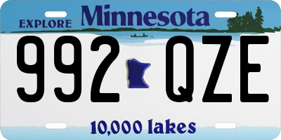 MN license plate 992QZE