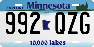 MN license plate 992QZG