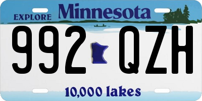 MN license plate 992QZH