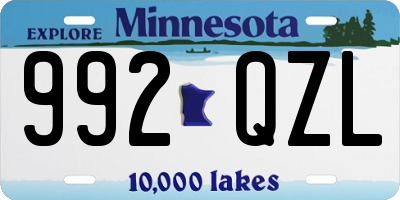 MN license plate 992QZL