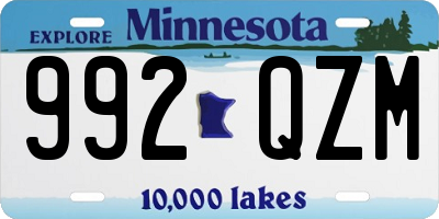 MN license plate 992QZM