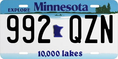 MN license plate 992QZN