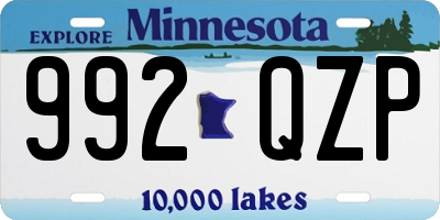 MN license plate 992QZP