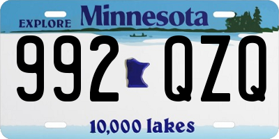 MN license plate 992QZQ