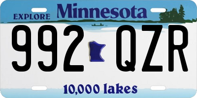 MN license plate 992QZR
