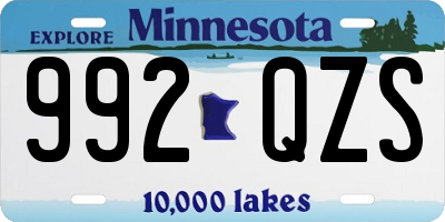 MN license plate 992QZS
