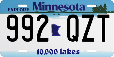 MN license plate 992QZT