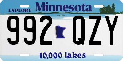 MN license plate 992QZY