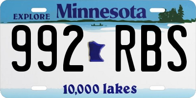 MN license plate 992RBS