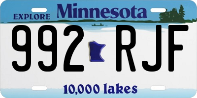 MN license plate 992RJF