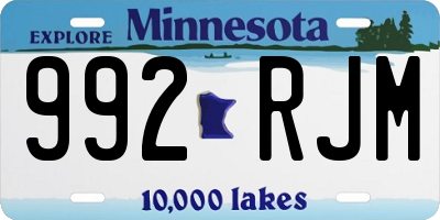 MN license plate 992RJM