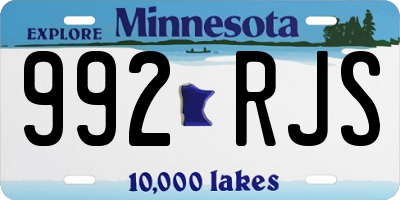 MN license plate 992RJS
