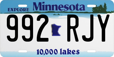 MN license plate 992RJY
