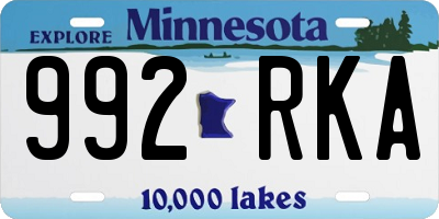 MN license plate 992RKA