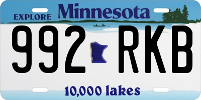MN license plate 992RKB