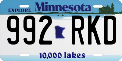MN license plate 992RKD