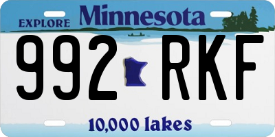 MN license plate 992RKF