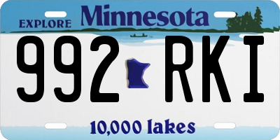 MN license plate 992RKI