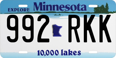 MN license plate 992RKK