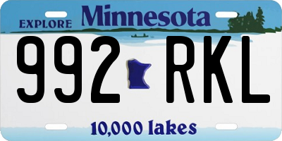 MN license plate 992RKL