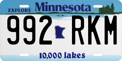 MN license plate 992RKM