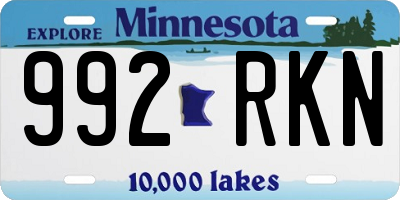 MN license plate 992RKN