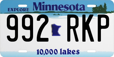 MN license plate 992RKP