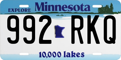 MN license plate 992RKQ