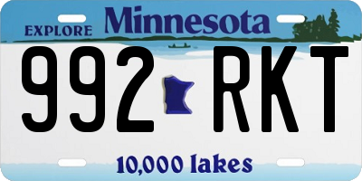 MN license plate 992RKT