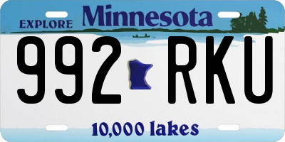 MN license plate 992RKU