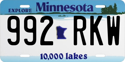 MN license plate 992RKW