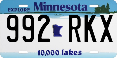 MN license plate 992RKX