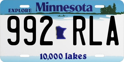 MN license plate 992RLA