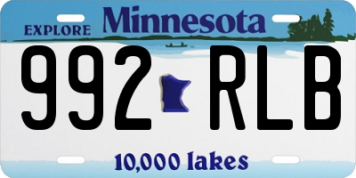 MN license plate 992RLB