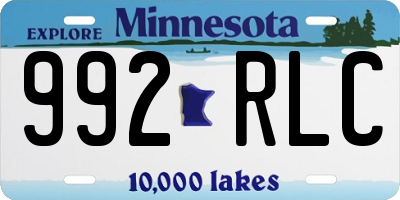 MN license plate 992RLC