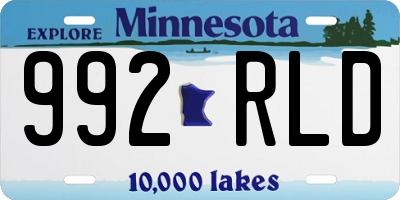 MN license plate 992RLD