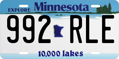 MN license plate 992RLE