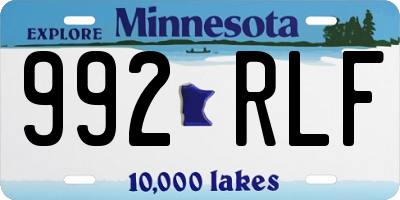 MN license plate 992RLF