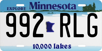 MN license plate 992RLG