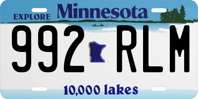 MN license plate 992RLM