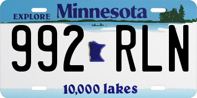 MN license plate 992RLN