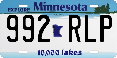 MN license plate 992RLP